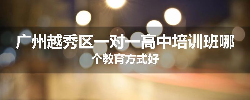 广州越秀区一对一高中培训班哪个教育方式好