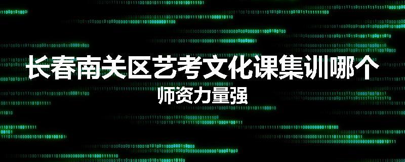 长春南关区艺考文化课集训哪个师资力量强