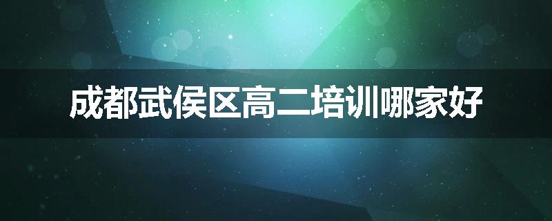 成都武侯区高二培训哪家好