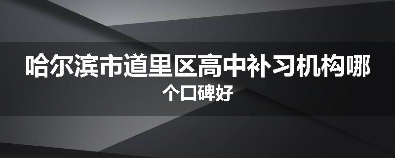 哈尔滨市道里区高中补习机构哪个口碑好