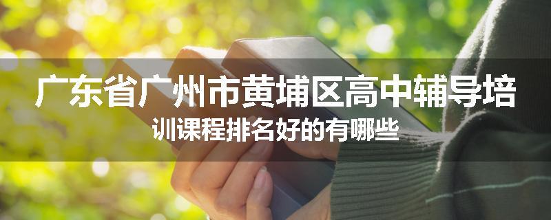 广东省广州市黄埔区高中辅导培训课程排名好的有哪些