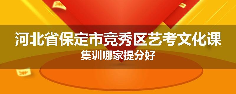 河北省保定市竞秀区艺考文化课集训哪家提分好