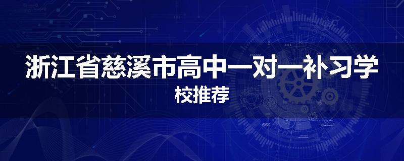 浙江省慈溪市高中一对一补习学校推荐