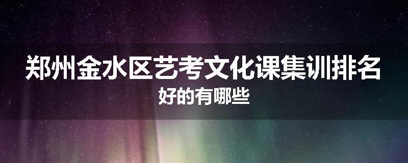 郑州金水区艺考文化课集训排名好的有哪些