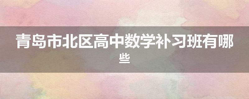青岛市北区高中数学补习班有哪些