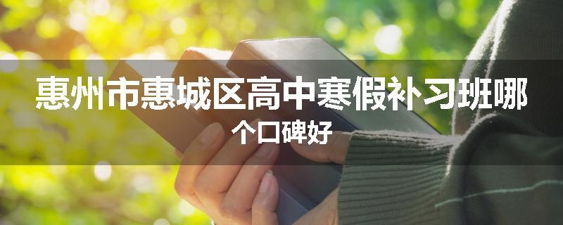 惠州市惠城区高中寒假补习班哪个口碑好