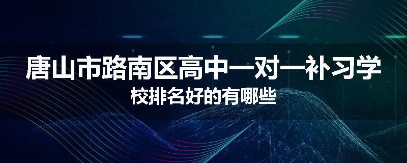 唐山市路南区高中一对一补习学校排名好的有哪些