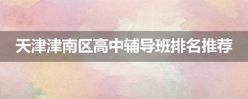 天津津南区高中辅导班排名推荐