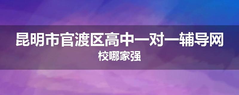 昆明市官渡区高中一对一辅导网校哪家强