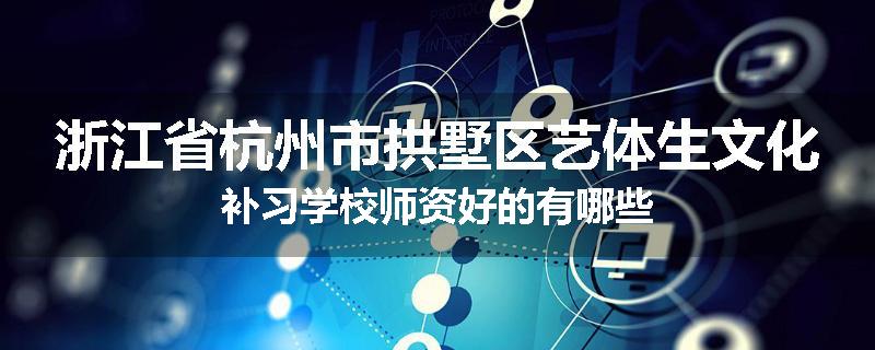 浙江省杭州市拱墅区艺体生文化补习学校师资好的有哪些