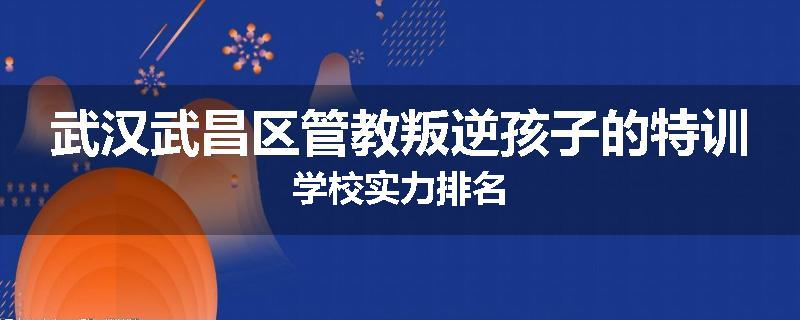武汉武昌区管教叛逆孩子的特训学校实力排名