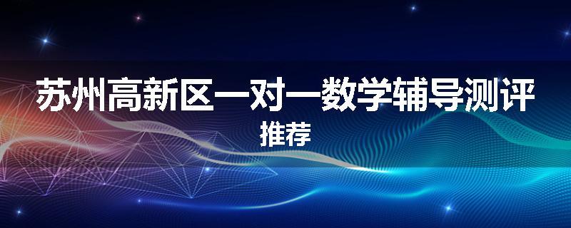 苏州高新区一对一数学辅导测评推荐