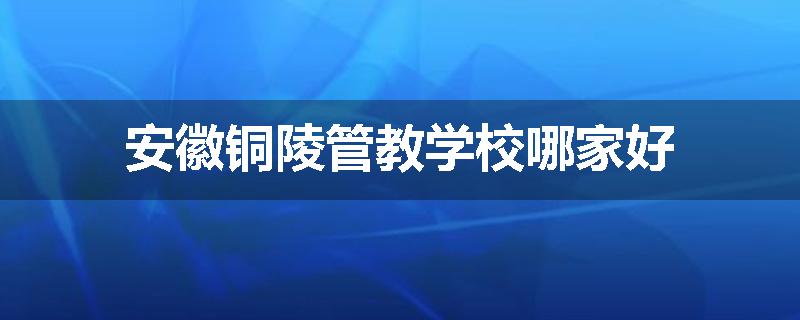 安徽铜陵管教学校哪家好