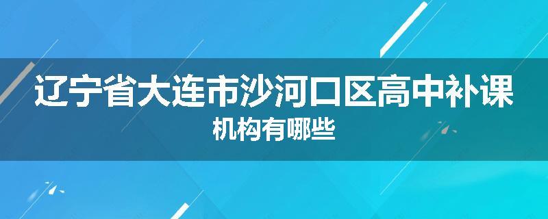 辽宁省大连市沙河口区高中补课机构有哪些