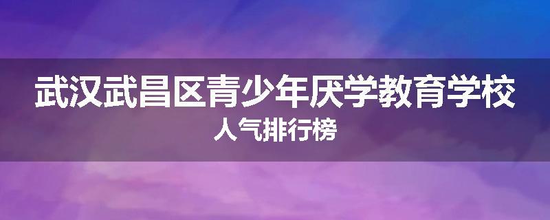 武汉武昌区青少年厌学教育学校人气排行榜