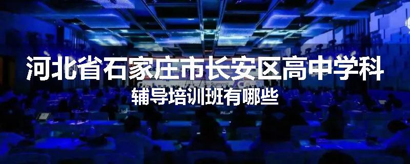 河北省石家庄市长安区高中学科辅导培训班有哪些