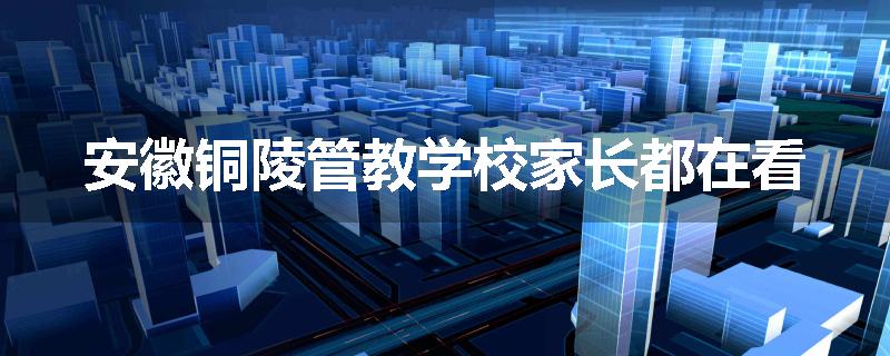 安徽铜陵管教学校家长都在看