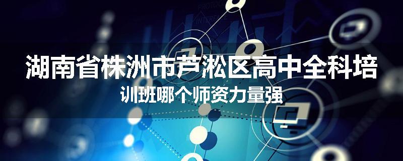 湖南省株洲市芦淞区高中全科培训班哪个师资力量强