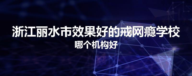 浙江丽水市效果好的戒网瘾学校哪个机构好