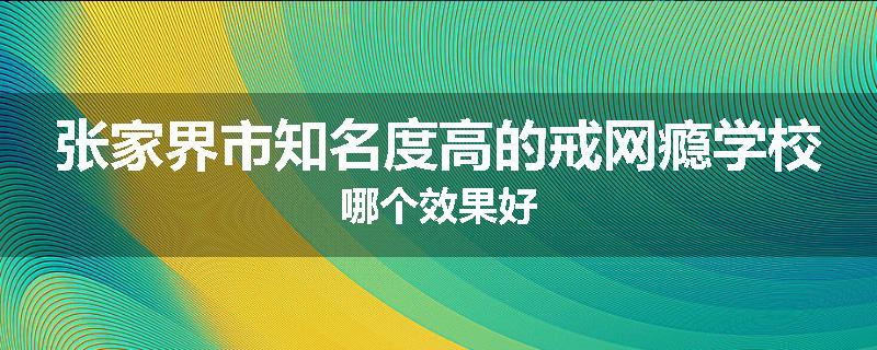 张家界市知名度高的戒网瘾学校哪个效果好