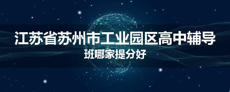 江苏省苏州市工业园区高中辅导班哪家提分好