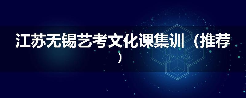 江苏无锡艺考文化课集训（推荐）