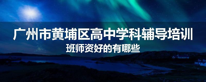 广州市黄埔区高中学科辅导培训班师资好的有哪些