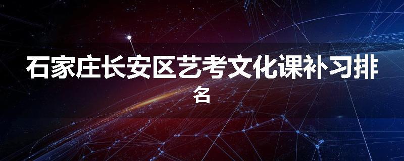 石家庄长安区艺考文化课补习排名
