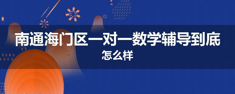 南通海门区一对一数学辅导到底怎么样