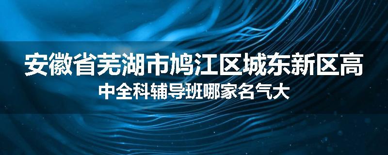 安徽省芜湖市鸠江区城东新区高中全科辅导班哪家名气大