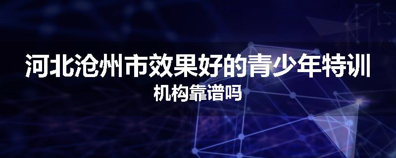 河北沧州市效果好的青少年特训机构靠谱吗
