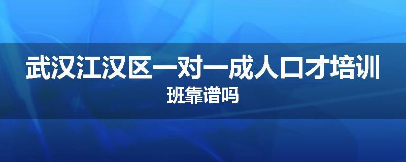 武汉江汉区一对一成人口才培训班靠谱吗