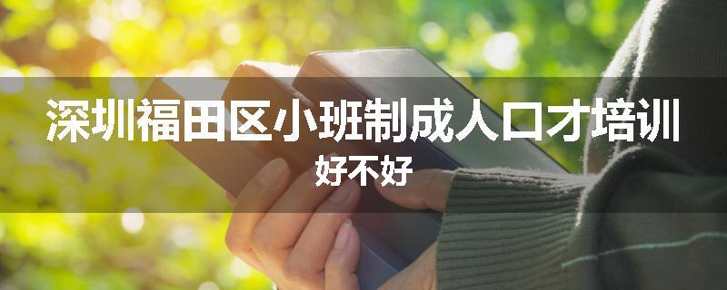 深圳福田区小班制成人口才培训好不好