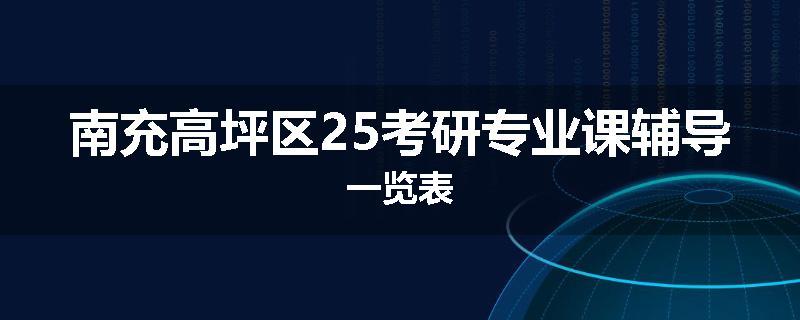 南充高坪区25考研专业课辅导一览表