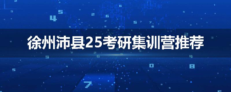 徐州沛县25考研集训营推荐