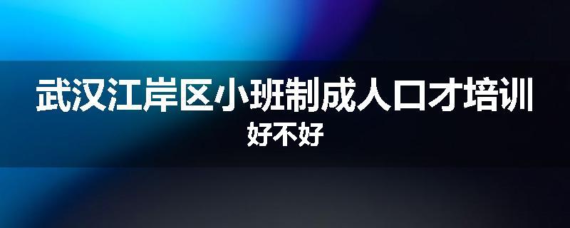 武汉江岸区小班制成人口才培训好不好