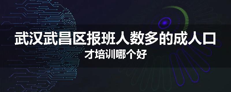 武汉武昌区报班人数多的成人口才培训哪个好