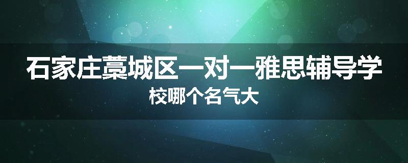 石家庄藁城区一对一雅思辅导学校哪个名气大