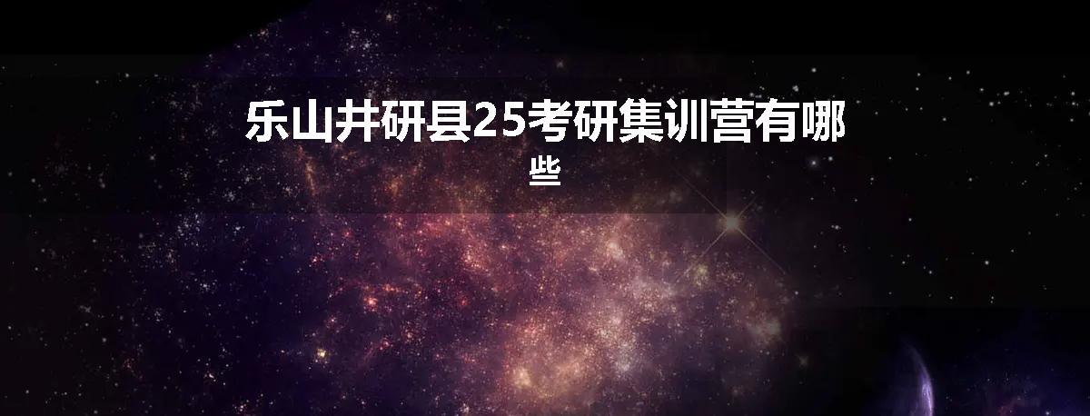 乐山井研县25考研集训营有哪些