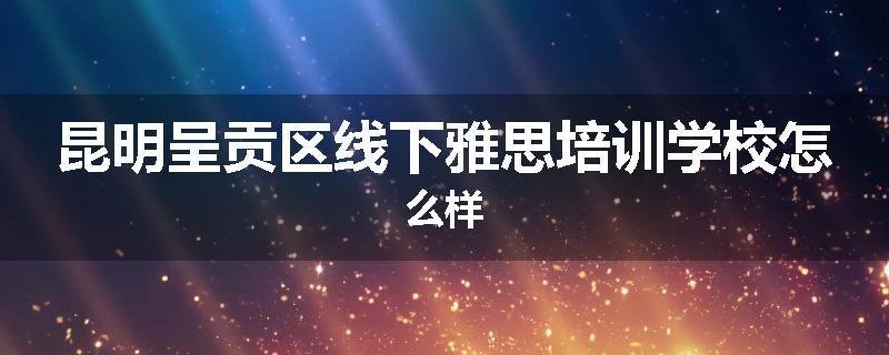 昆明呈贡区线下雅思培训学校怎么样
