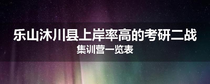 乐山沐川县上岸率高的考研二战集训营一览表
