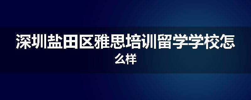 深圳盐田区雅思培训留学学校怎么样