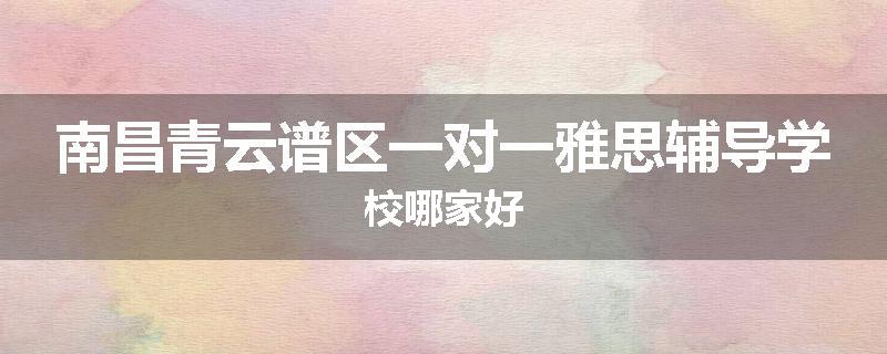 南昌青云谱区一对一雅思辅导学校哪家好
