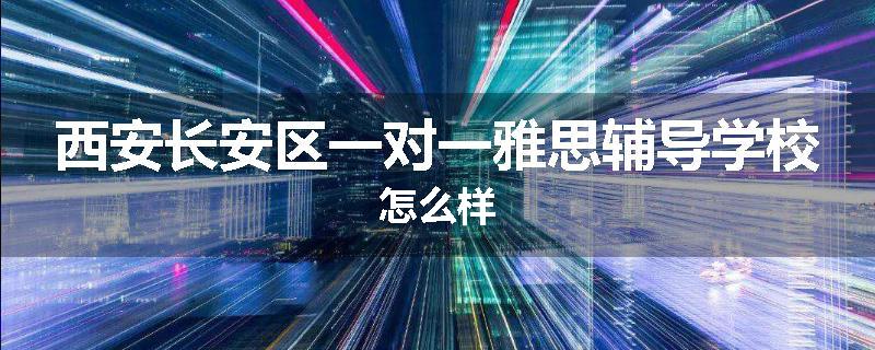 西安长安区一对一雅思辅导学校怎么样