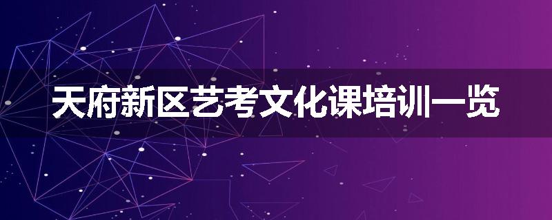 天府新区艺考文化课培训一览