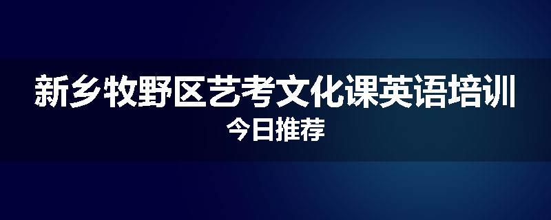 新乡牧野区艺考文化课英语培训今日推荐
