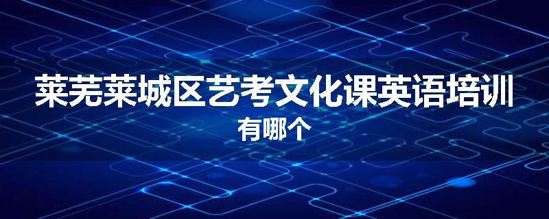 莱芜莱城区艺考文化课英语培训有哪个