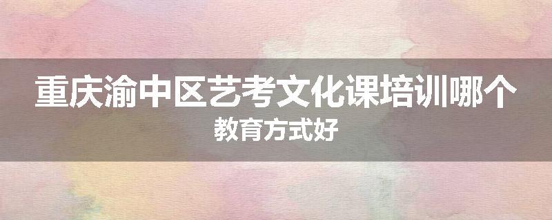 重庆渝中区艺考文化课培训哪个教育方式好