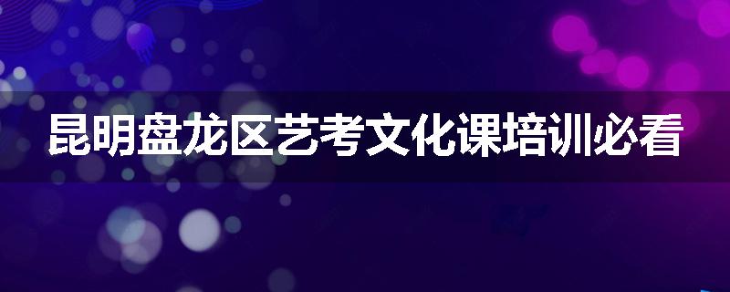 昆明盘龙区艺考文化课培训必看
