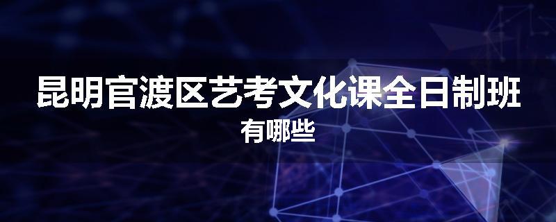 昆明官渡区艺考文化课全日制班有哪些